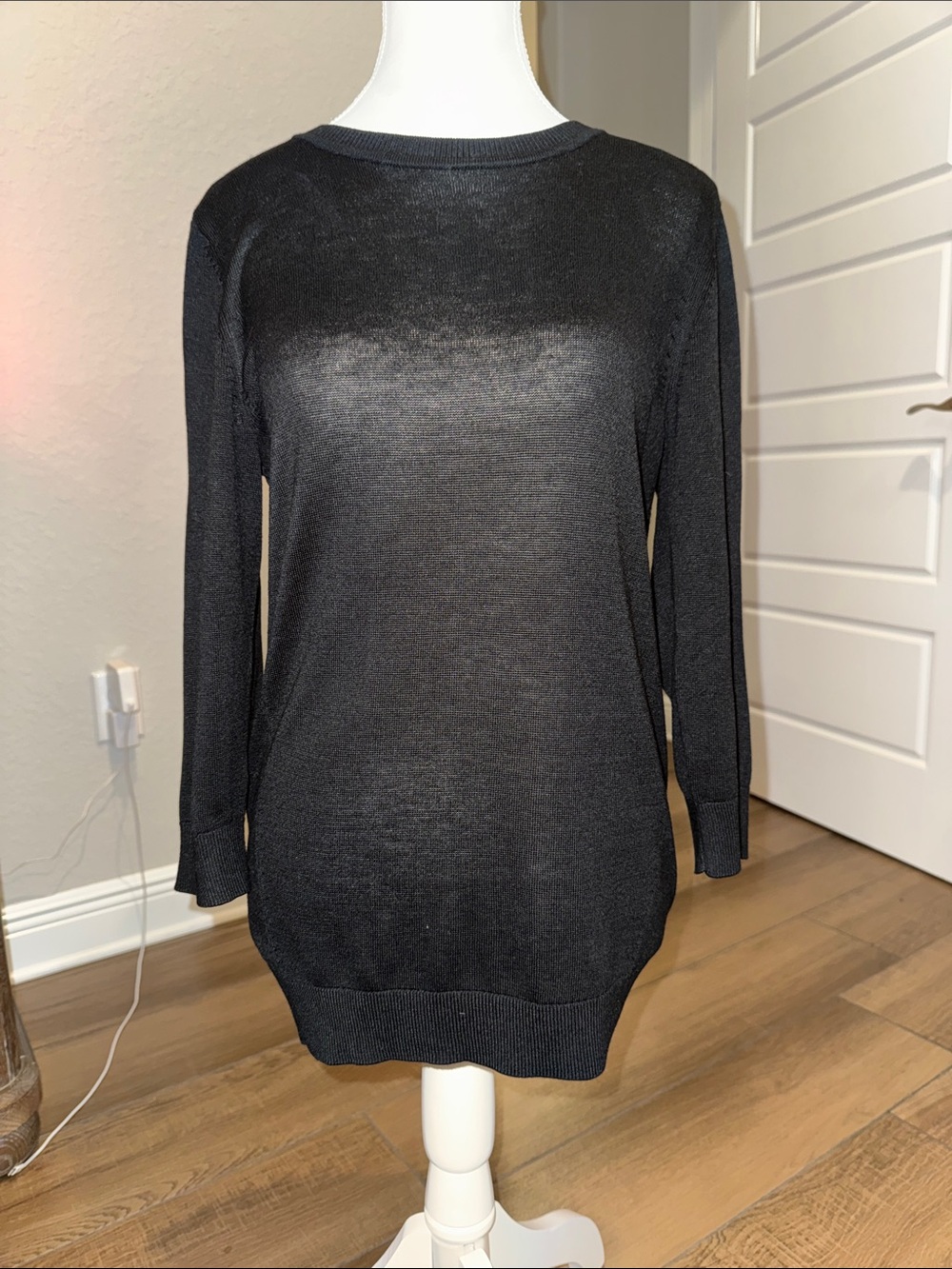 Banana Republic Black Lightweight Crew & Scoop Neck Sweater